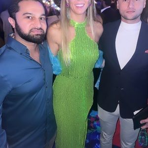 Flourescent Green Sequin Dress